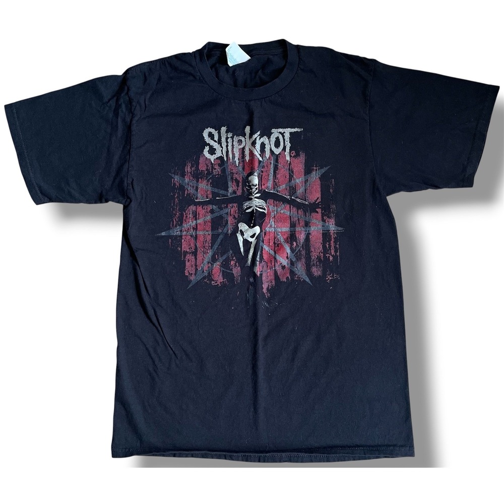 Slipknot Band Graphic Tee Mens Small Black Skeleton Nonagram The Gray Chapter